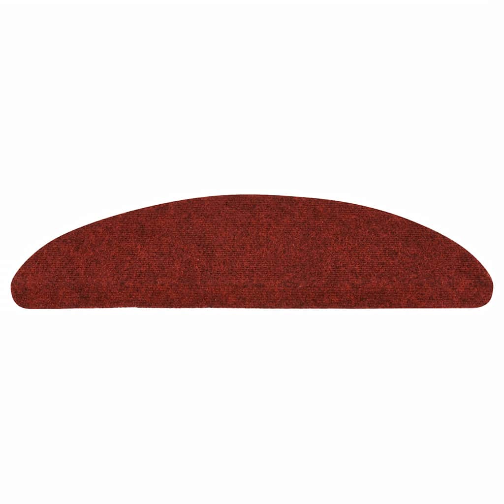 Tappetini per scale autoadesivi 10 pz 56x17x3 cm Bordeaux Rosso Semicircolari