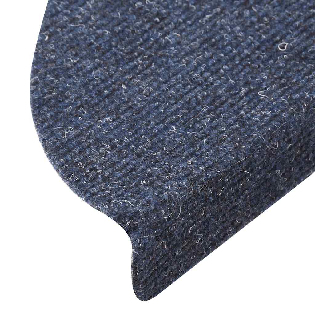 Tappetini per scale autoadesivi 5 pz 56x17x3 cm blu semicircolari