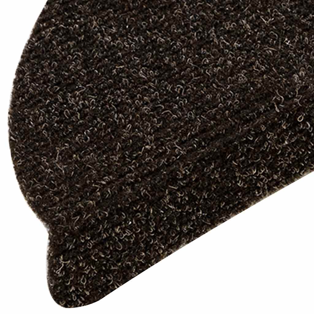 Tappetini per scale autoadesivi 5 pz 56x17x3 cm marrone scuro semicircolari