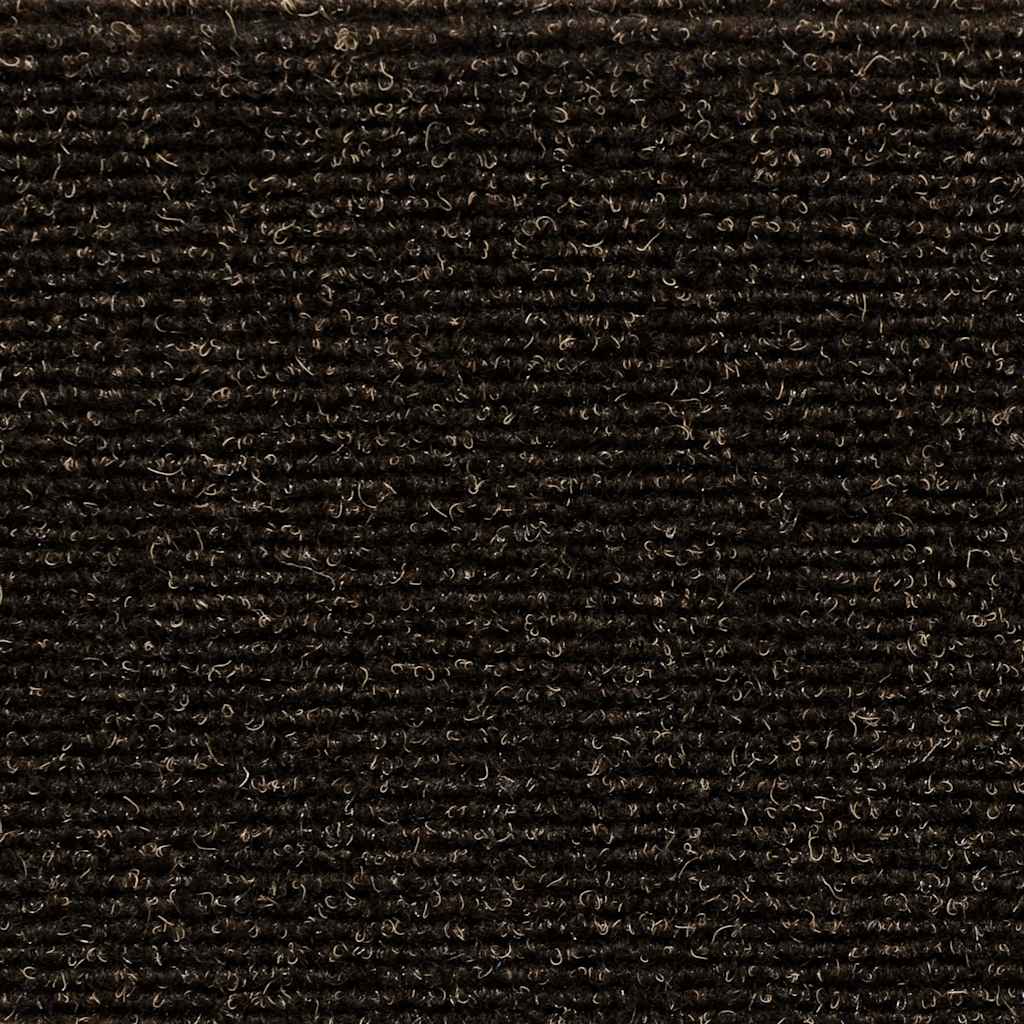 Tappetini per scale autoadesivi 5 pz 56x17x3 cm marrone scuro semicircolari