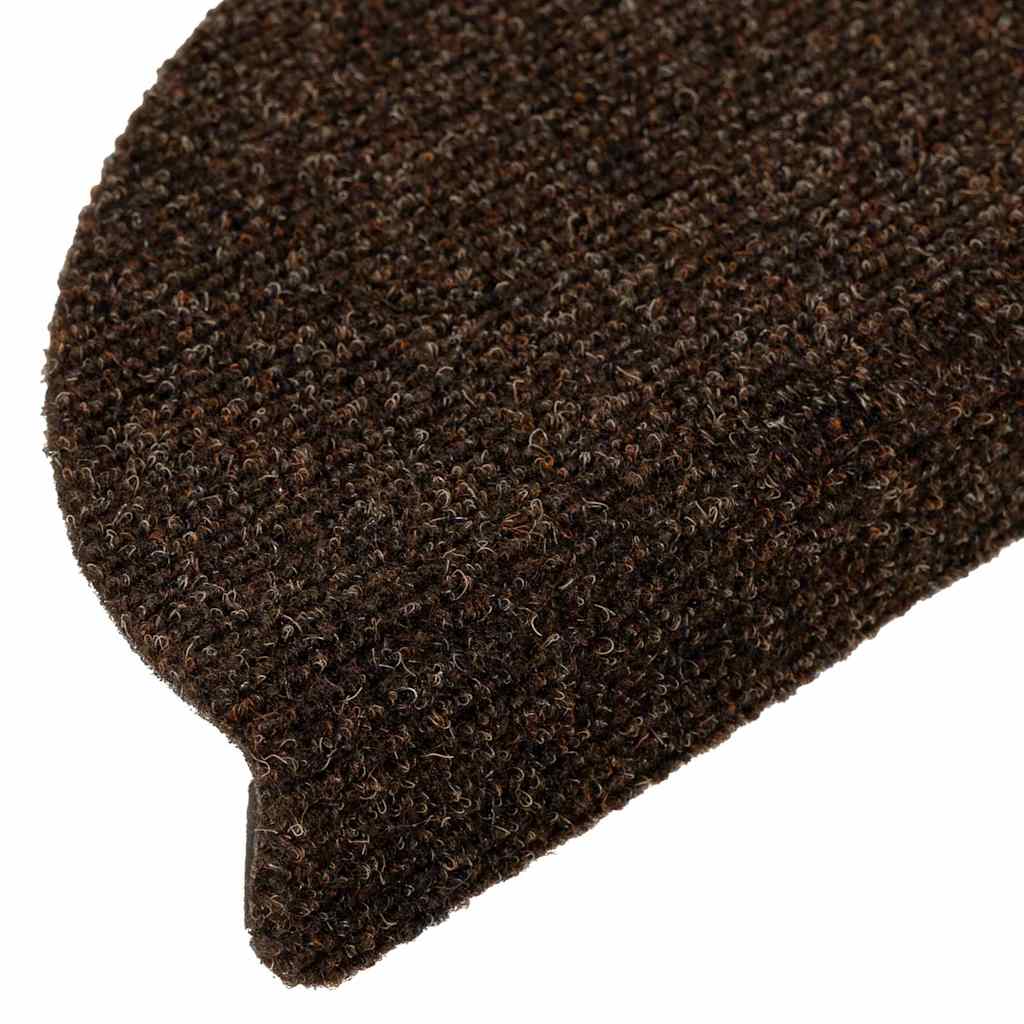 Tappetini per scale autoadesivi 5 pz 56x17x3 cm marrone semicircolari