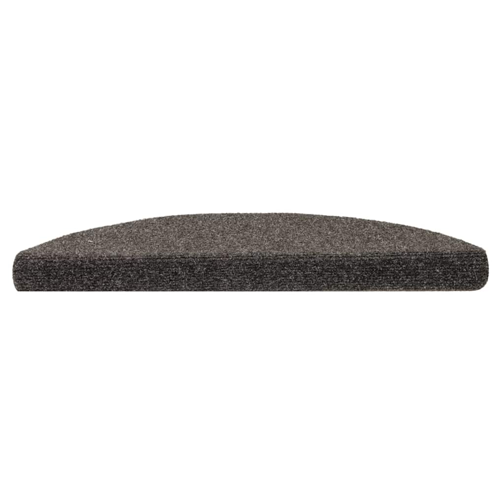Tappetini per scale autoadesivi 10 pz 56x17x3 cm antracite semicircolari