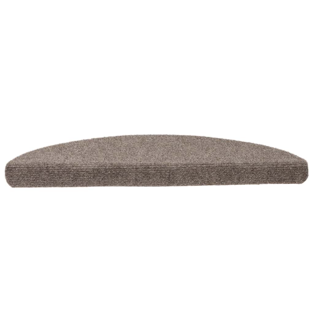 Tappetini per scale autoadesivi 5 pz 56x17x3 cm beige semicircolari
