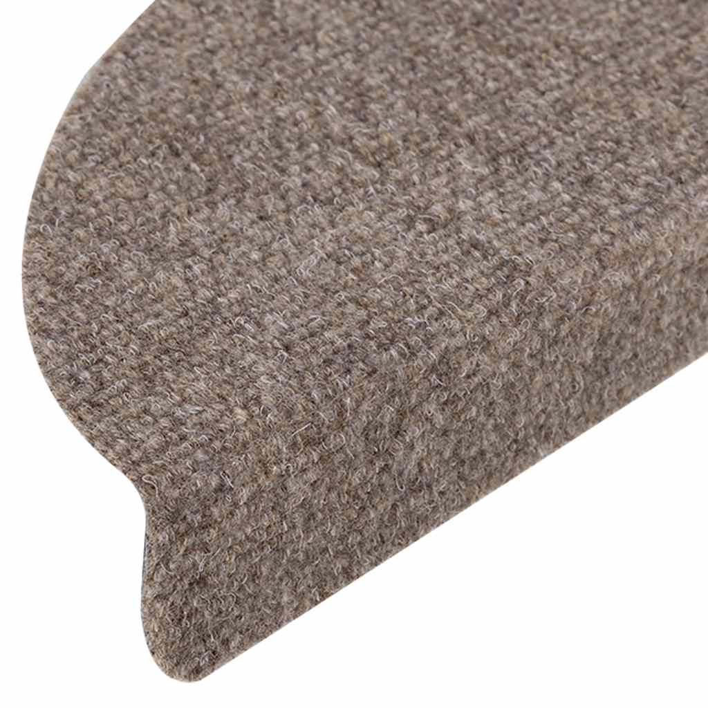 Tappetini per scale autoadesivi 5 pz 56x17x3 cm beige semicircolari