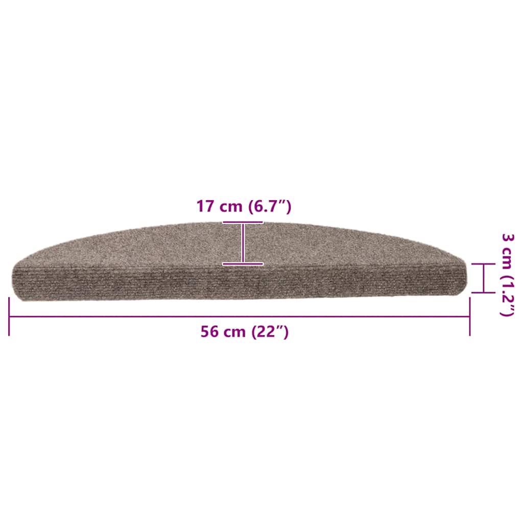 Tappetini per scale autoadesivi 5 pz 56x17x3 cm beige semicircolari