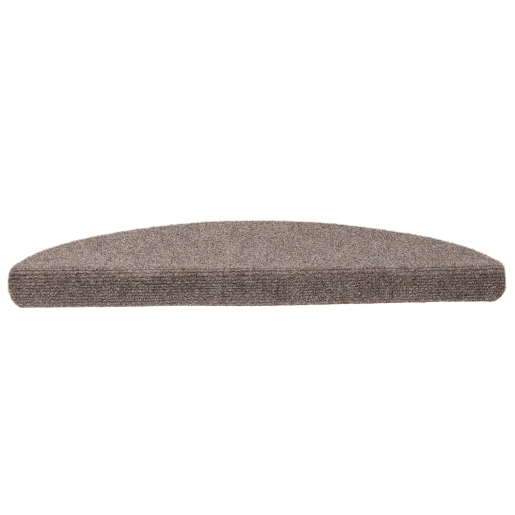 Tappetini per scale autoadesivi 10 pz 56x17x3 cm beige semicircolari