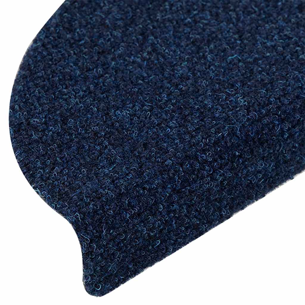 Tappetini per scale autoadesivi 5 pz 56x17x3 cm blu navy semicircolari