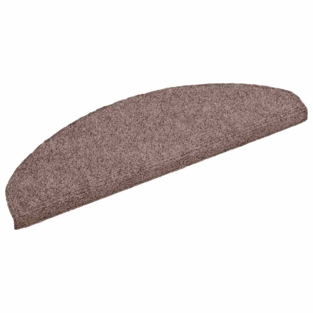 Tappetini per scale autoadesivi 5 pz 65x21x4 cm Marrone Chiaro semicircolari grandi