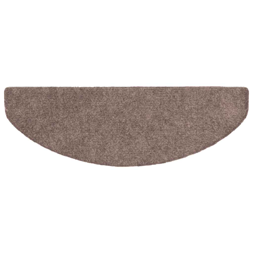 Tappetini per scale autoadesivi 5 pz 65x21x4 cm Marrone Chiaro semicircolari grandi