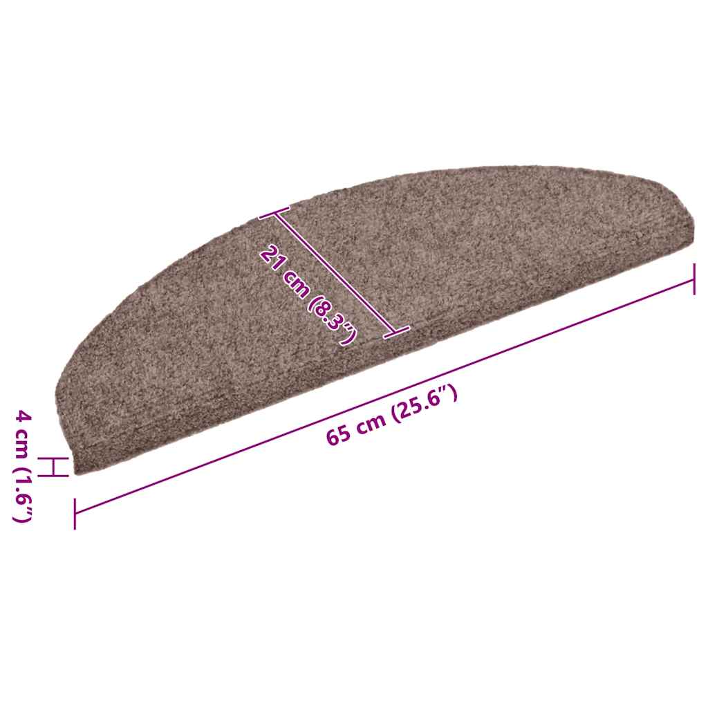 Tappetini per scale autoadesivi 5 pz 65x21x4 cm Marrone Chiaro semicircolari grandi