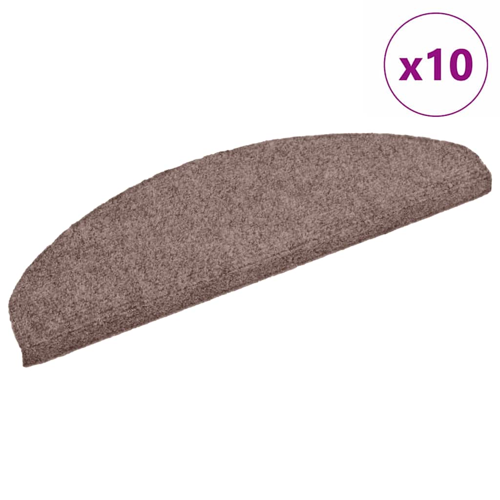 Tappetini per scale autoadesivi 10 pz 65x21x4 cm Marrone Chiaro semicircolari grandi