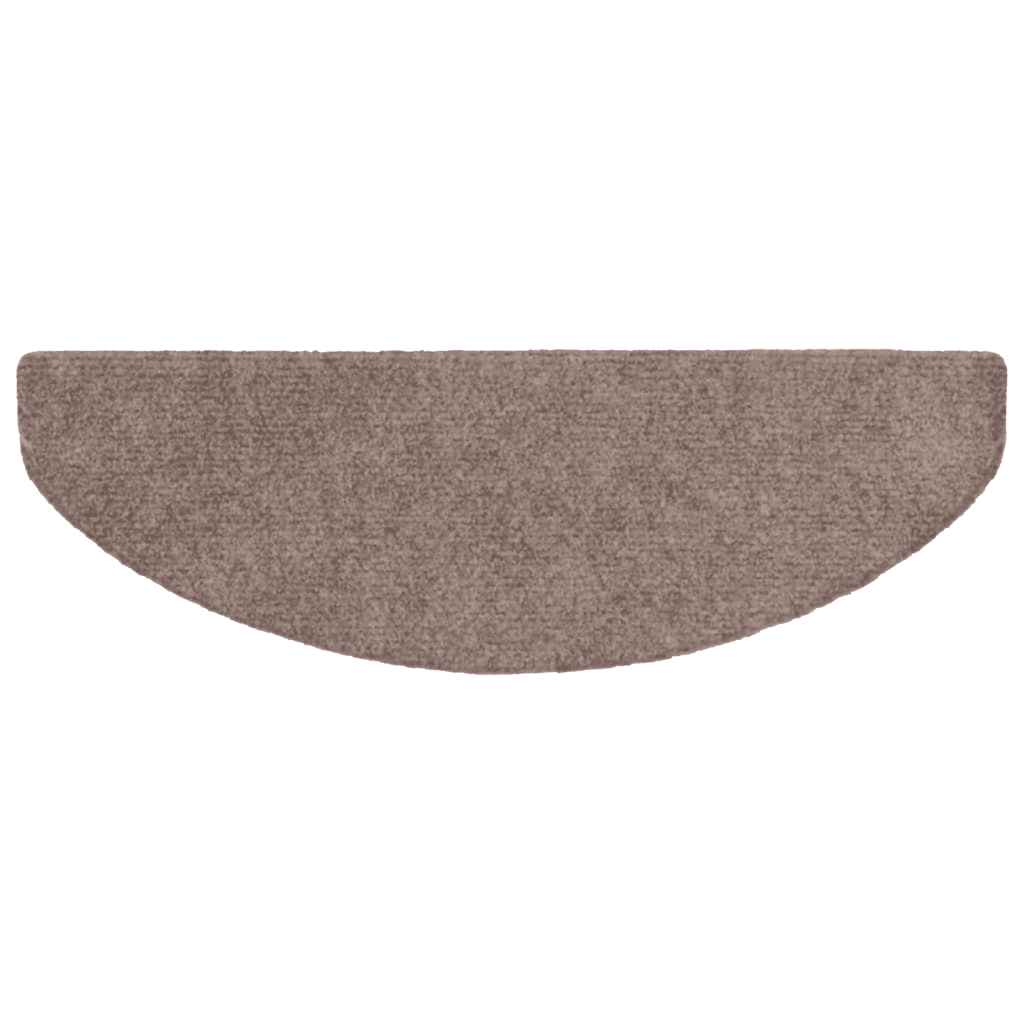 Tappetini per scale autoadesivi 10 pz 65x21x4 cm Marrone Chiaro semicircolari grandi