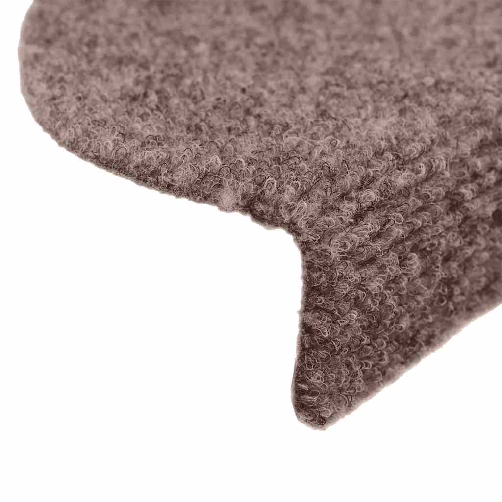 Tappetini per scale autoadesivi 10 pz 65x21x4 cm Marrone Chiaro semicircolari grandi
