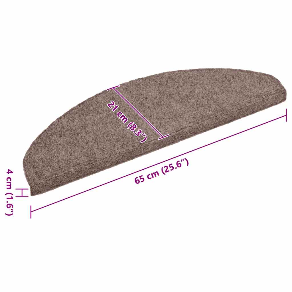 Tappetini per scale autoadesivi 10 pz 65x21x4 cm Marrone Chiaro semicircolari grandi