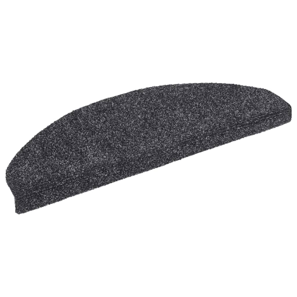 Tappetini per scale autoadesivi 10 pz 65x21x4 cm Grigio scuro Semicircolari Grandi