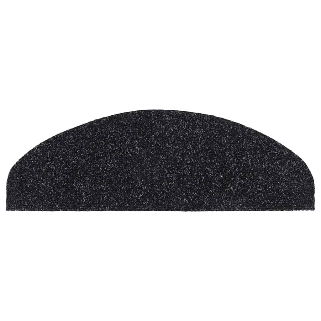 Tappetini per scale autoadesivi 5 pz 65x21x4 cm neri semicircolari grandi