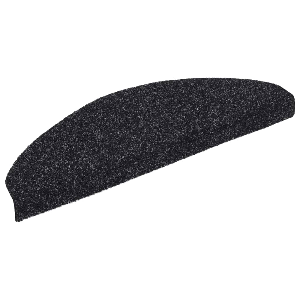 Tappetini per scale autoadesivi 10 pz 65x21x4 cm neri semicircolari grandi
