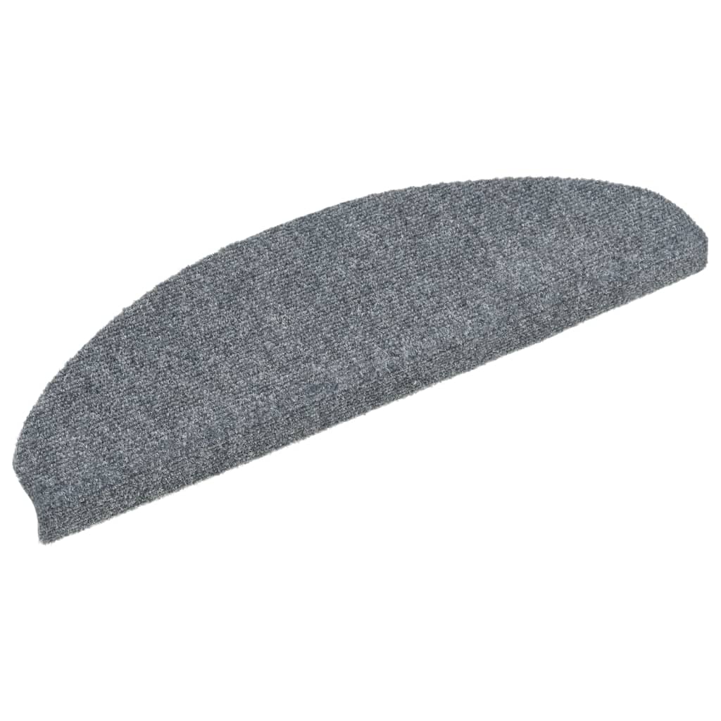 Tappetini per scale autoadesivi 5 pz 65x21x4 cm Grigio chiaro Semicircolari Grandi