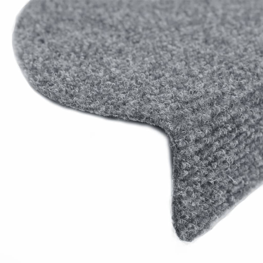 Tappetini per scale autoadesivi 5 pz 65x21x4 cm Grigio chiaro Semicircolari Grandi
