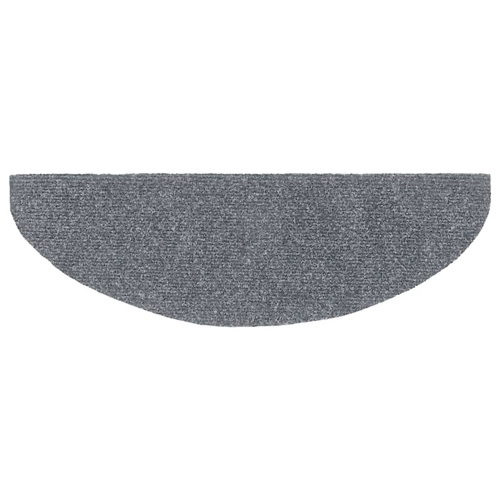 Tappetini per scale autoadesivi 10 pz 65x21x4 cm Grigio chiaro Semicircolari Grandi