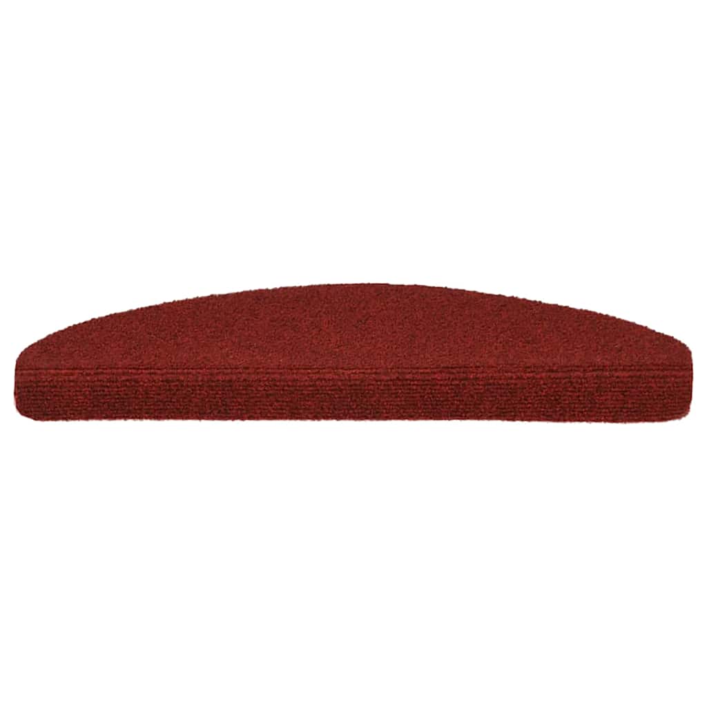 Tappetini per scale autoadesivi 5 pz 65x21x4 cm Bordeaux Rosso Semicircolari Grandi