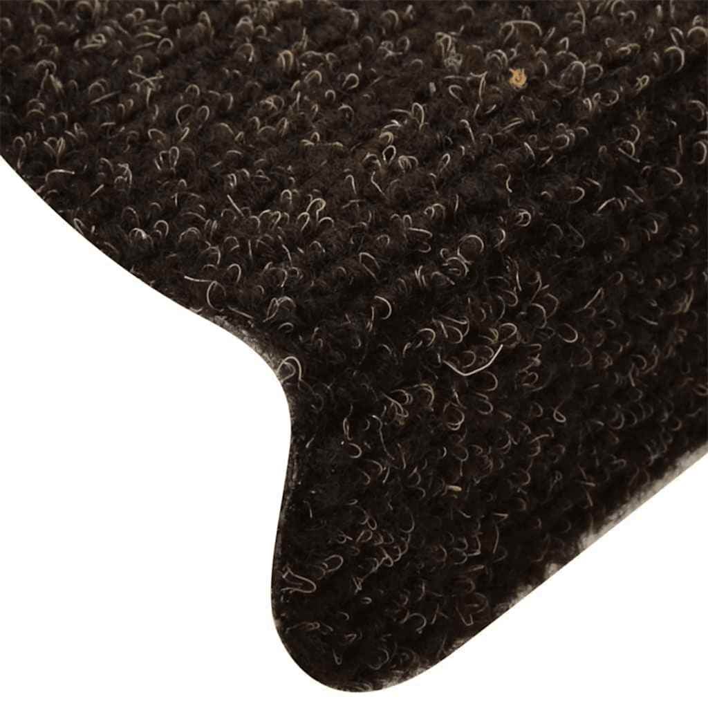 Tappetini per scale autoadesivi 5 pz 65x21x4 cm marrone scuro semicircolari grandi