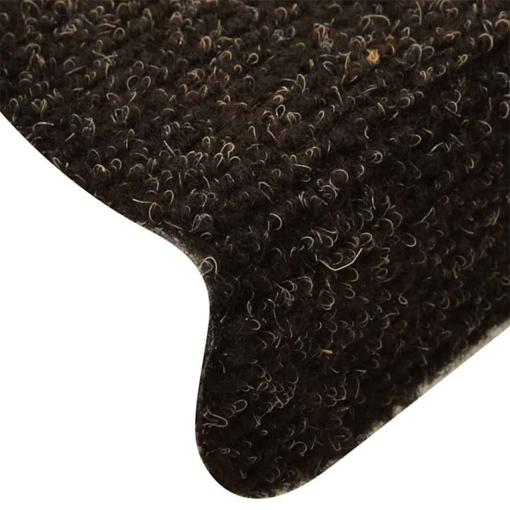 Tappetini per scale autoadesivi 10 pz 65x21x4 cm marrone scuro semicircolari grandi