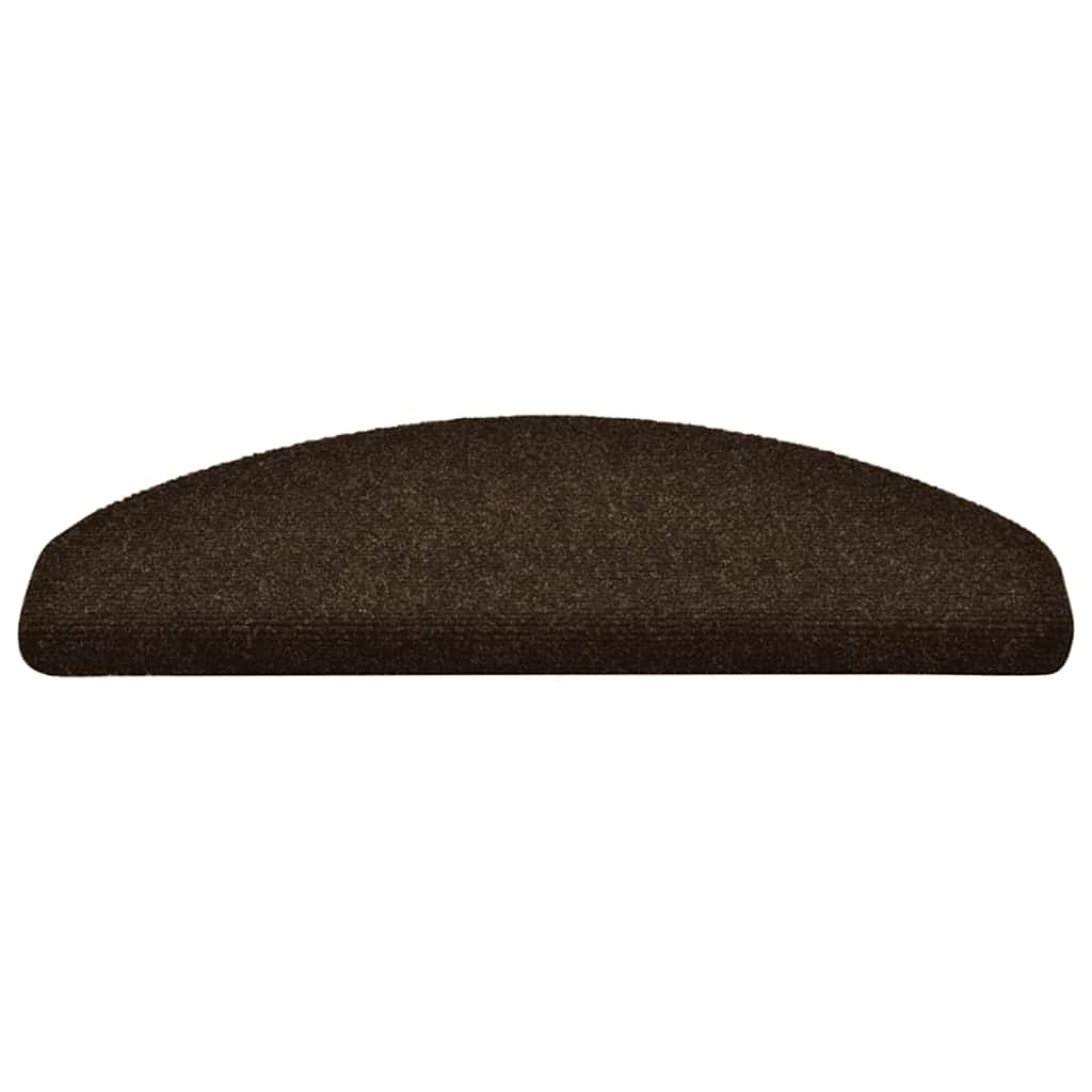 Tappetini per scale autoadesivi 10 pz 65x21x4 cm marrone semicircolari grandi
