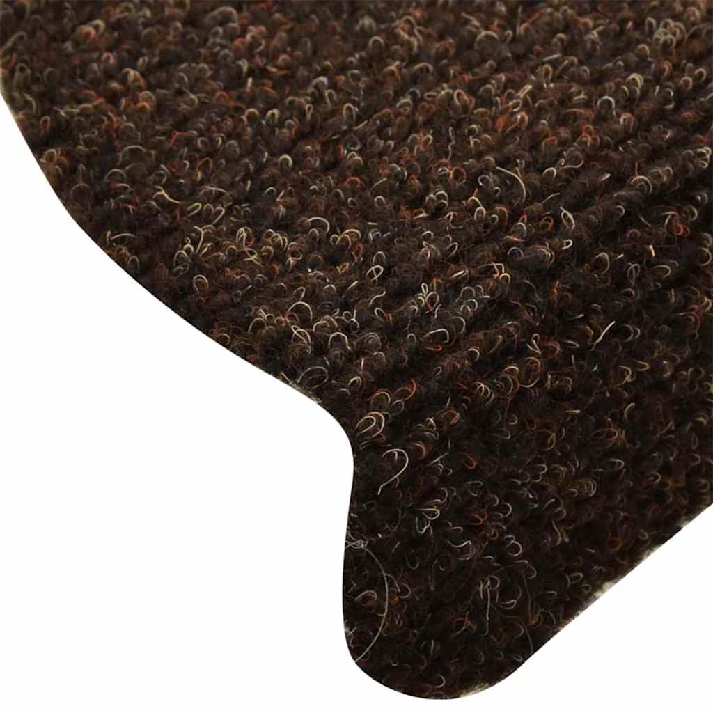 Tappetini per scale autoadesivi 10 pz 65x21x4 cm marrone semicircolari grandi