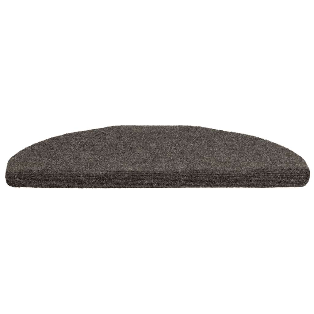 Tappetini per scale autoadesivi 5 pz 65x21x4 cm antracite semicircolari grandi