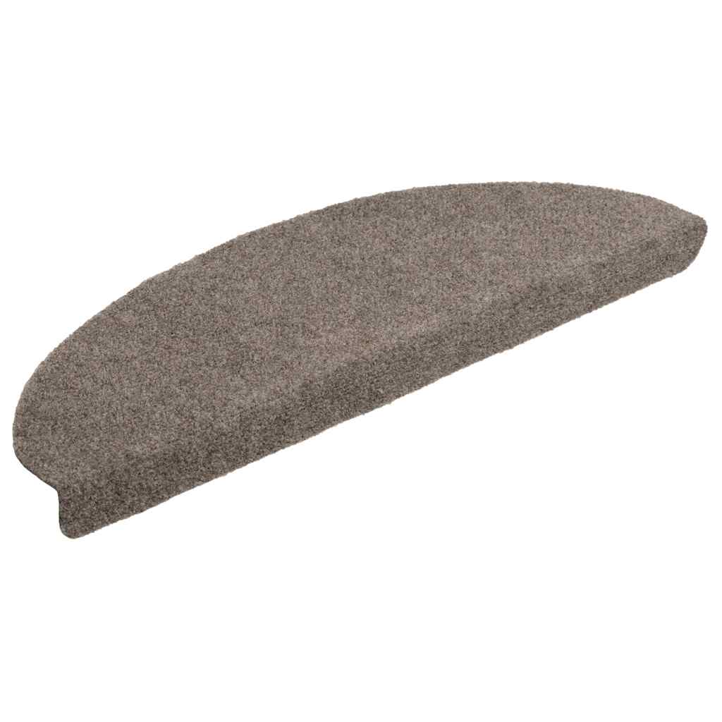 Tappetini per scale autoadesivi 5 pz 65x21x4 cm beige semicircolari grandi