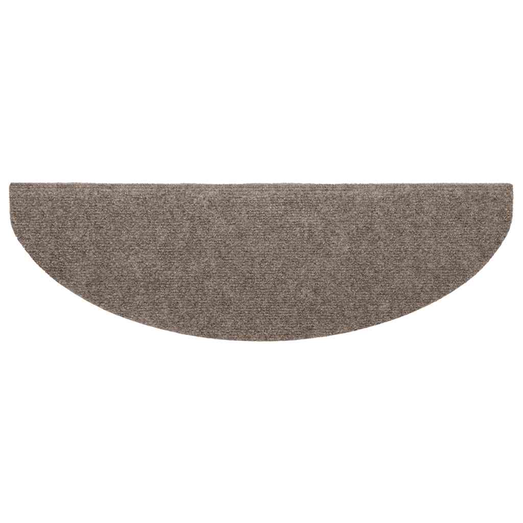Tappetini per scale autoadesivi 5 pz 65x21x4 cm beige semicircolari grandi