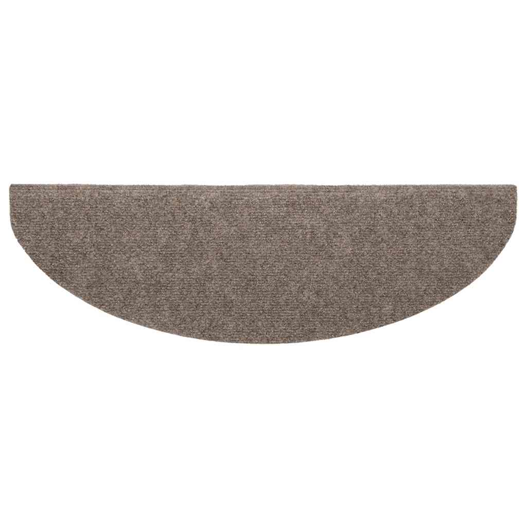 Tappetini per scale autoadesivi 10 pz 65x21x4 cm beige semicircolari grandi