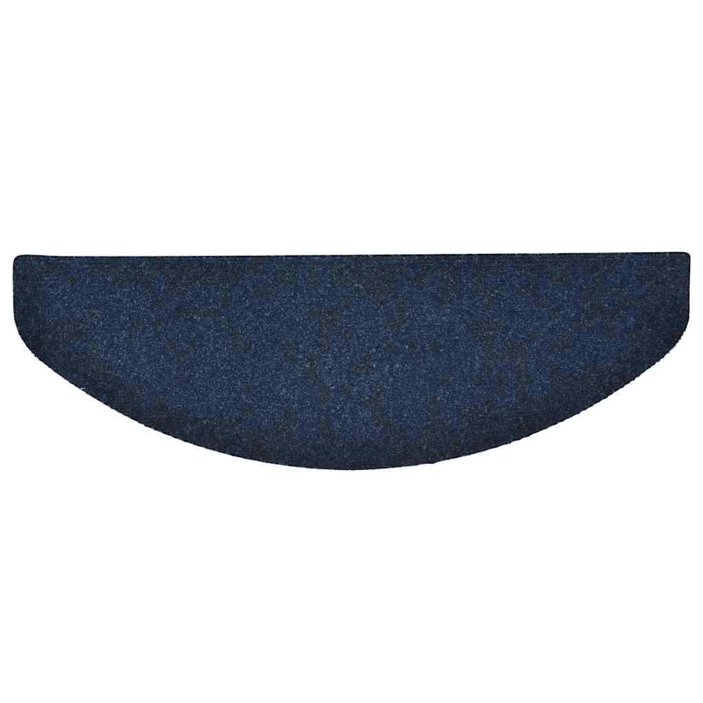 Tappetini per scale autoadesivi 10 pz 65x21x4 cm blu navy semicircolari grandi