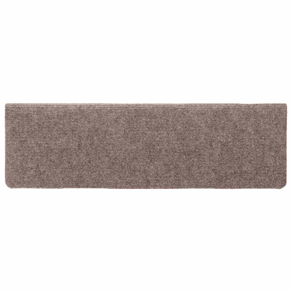 Tappetini per scale autoadesivi 5 pz 65x21x4 cm Marrone Chiaro Bordo rettangolare