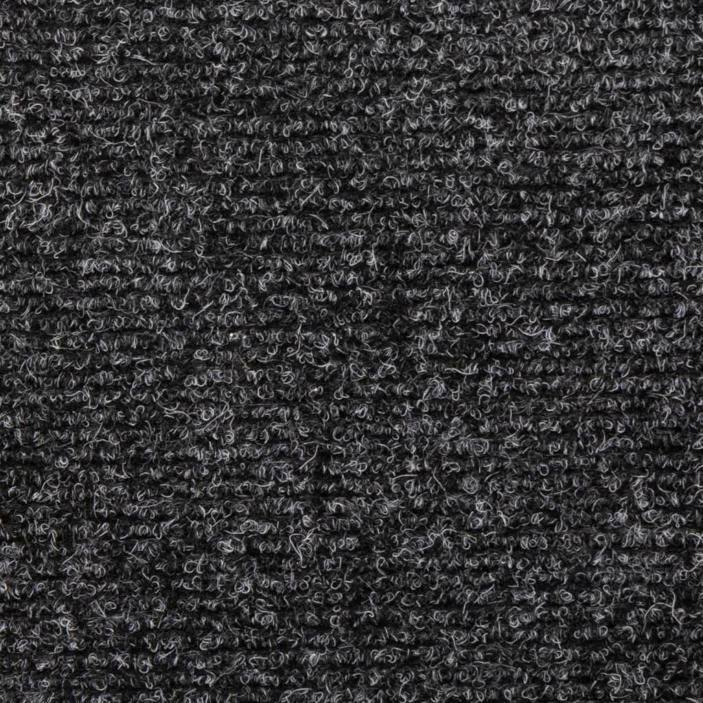 Tappetini per scale autoadesivi 10 pz 65x21x4 cm Grigio Scuro bordo rettangolare