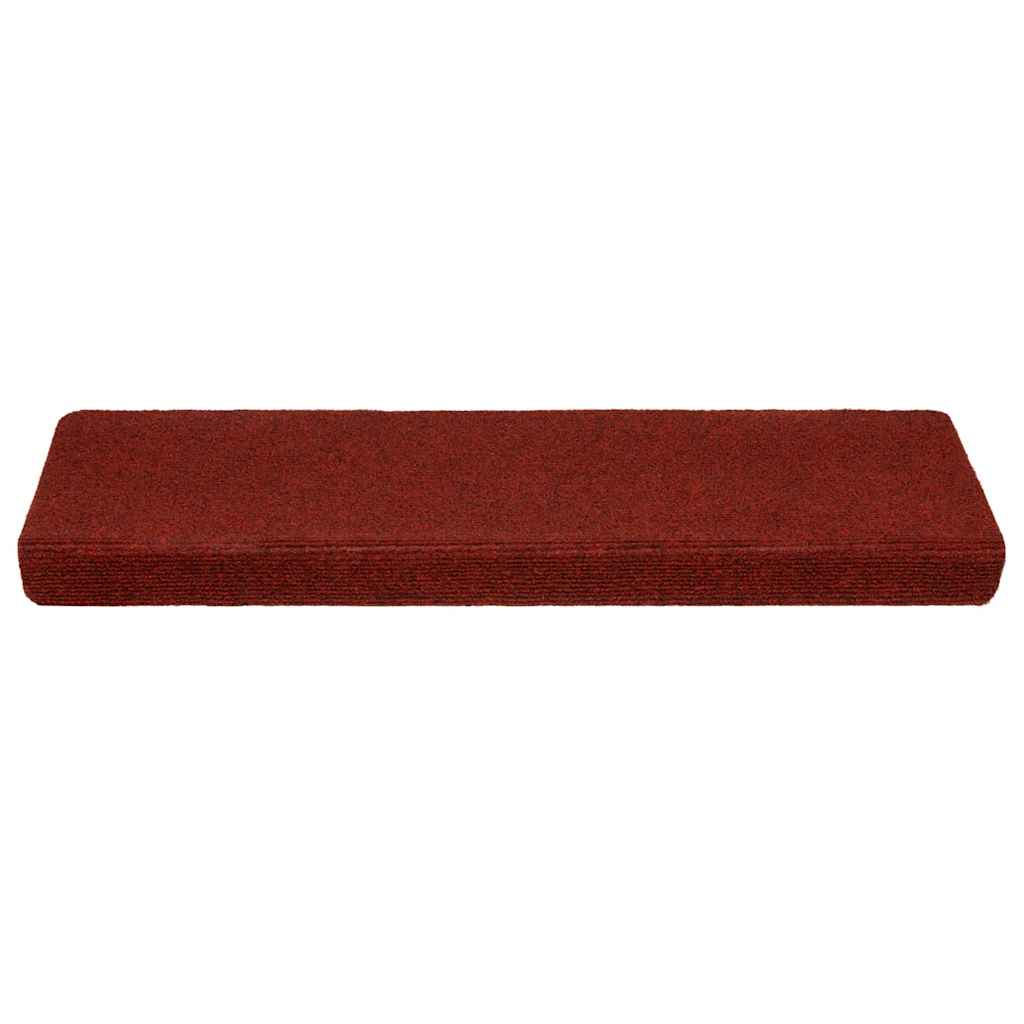 Tappetini per scale autoadesivi 5 pz 65x21x4 cm Bordeaux Rosso Bordo rettangolare