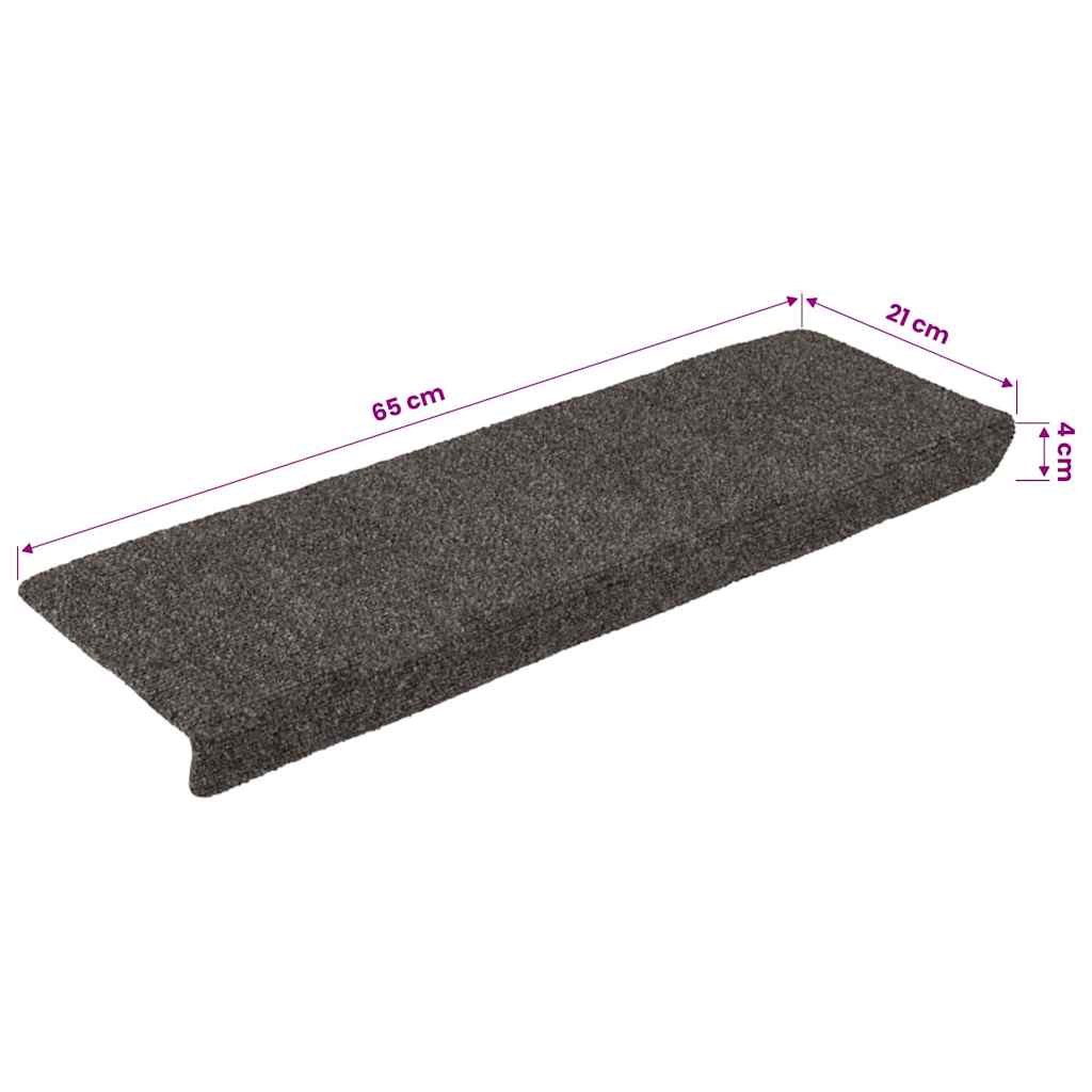Tappetini per scale autoadesivi 10 pz 65x21x4 cm Antracite