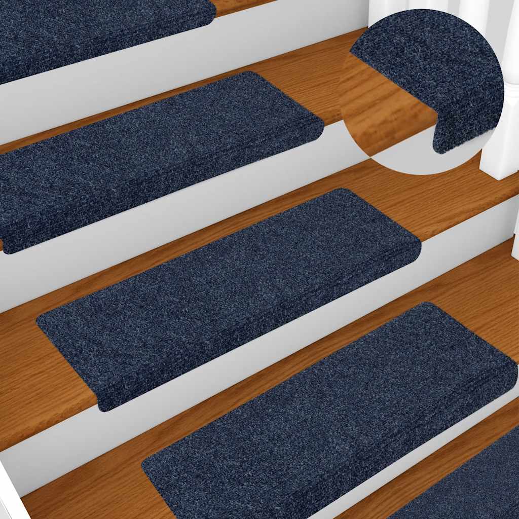 Tappetini per scale autoadesivi 10 pz 65x21x4 cm Antracite Bordo rettangolare