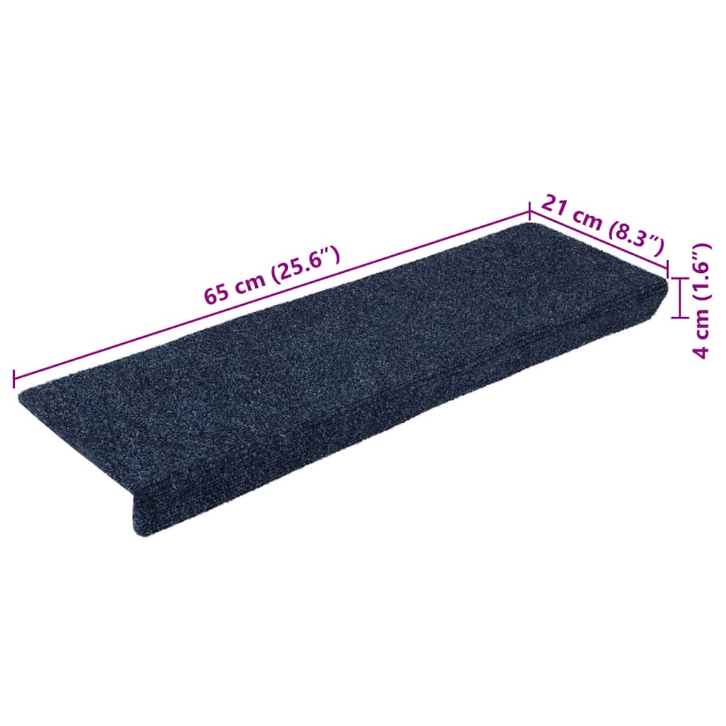 Tappetini per scale autoadesivi 10 pz 65x21x4 cm Antracite Bordo rettangolare