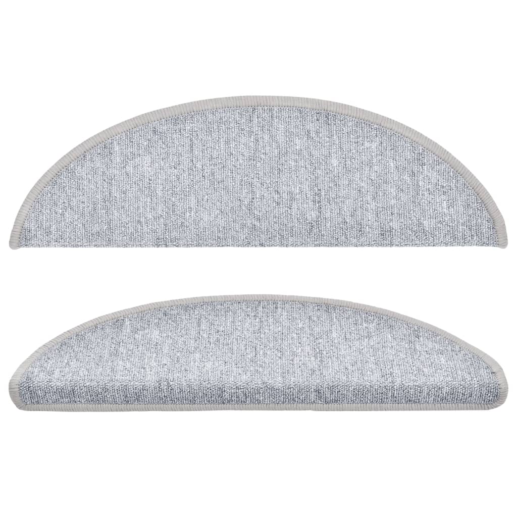Tappetini per scale 10 pz 56x17x3 cm Grigio chiaro Semicircolari