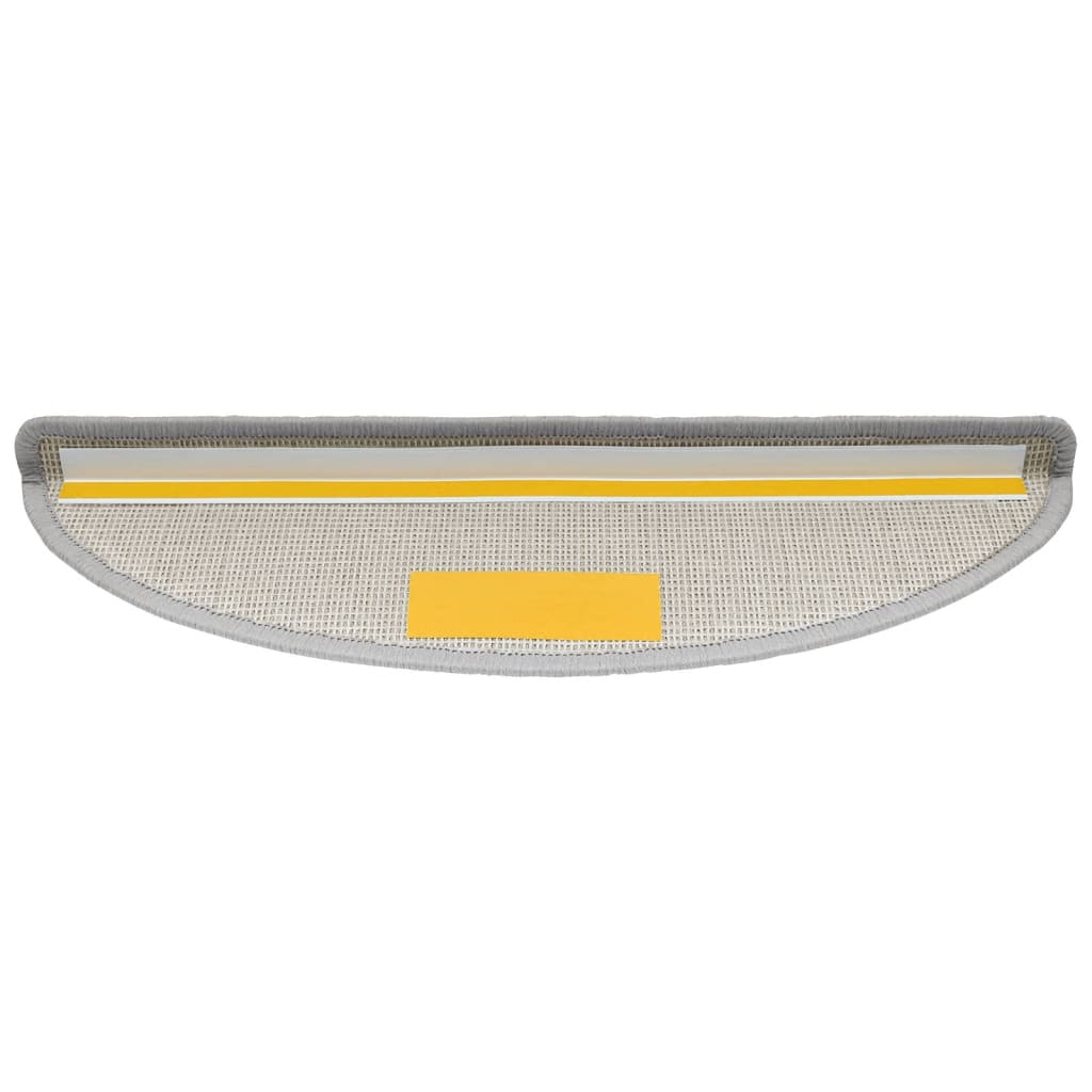Tappetini per scale 10 pz 56x17x3 cm Grigio chiaro Semicircolari