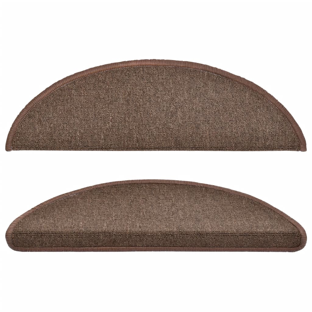 Tappetini per scale 10 pz 56 x 17 x 3 cm Non-Slip Marrone caffè