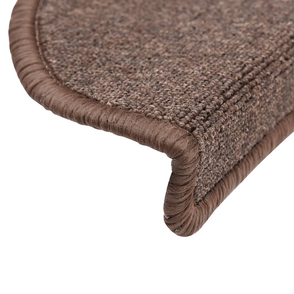 Tappetini per scale 10 pz 56 x 17 x 3 cm Non-Slip Marrone caffè