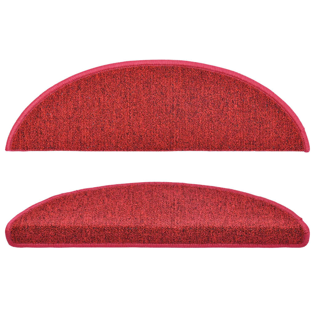 Tappetini per scale 10 pz 56 x 17 x 3 cm Non-Slip Rosso