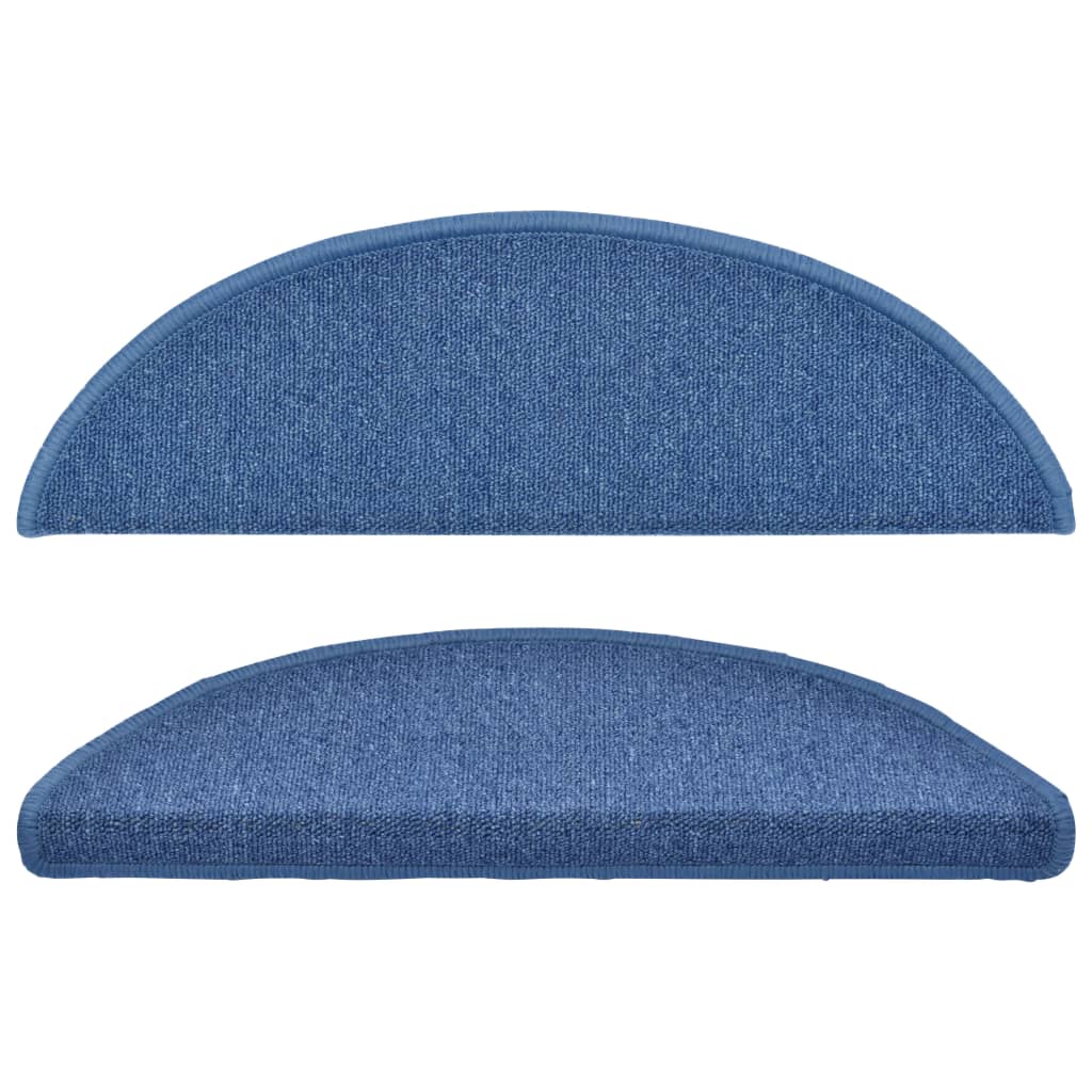 Tappetini per scale 10 pz 56x17x3 cm blu semicircolari