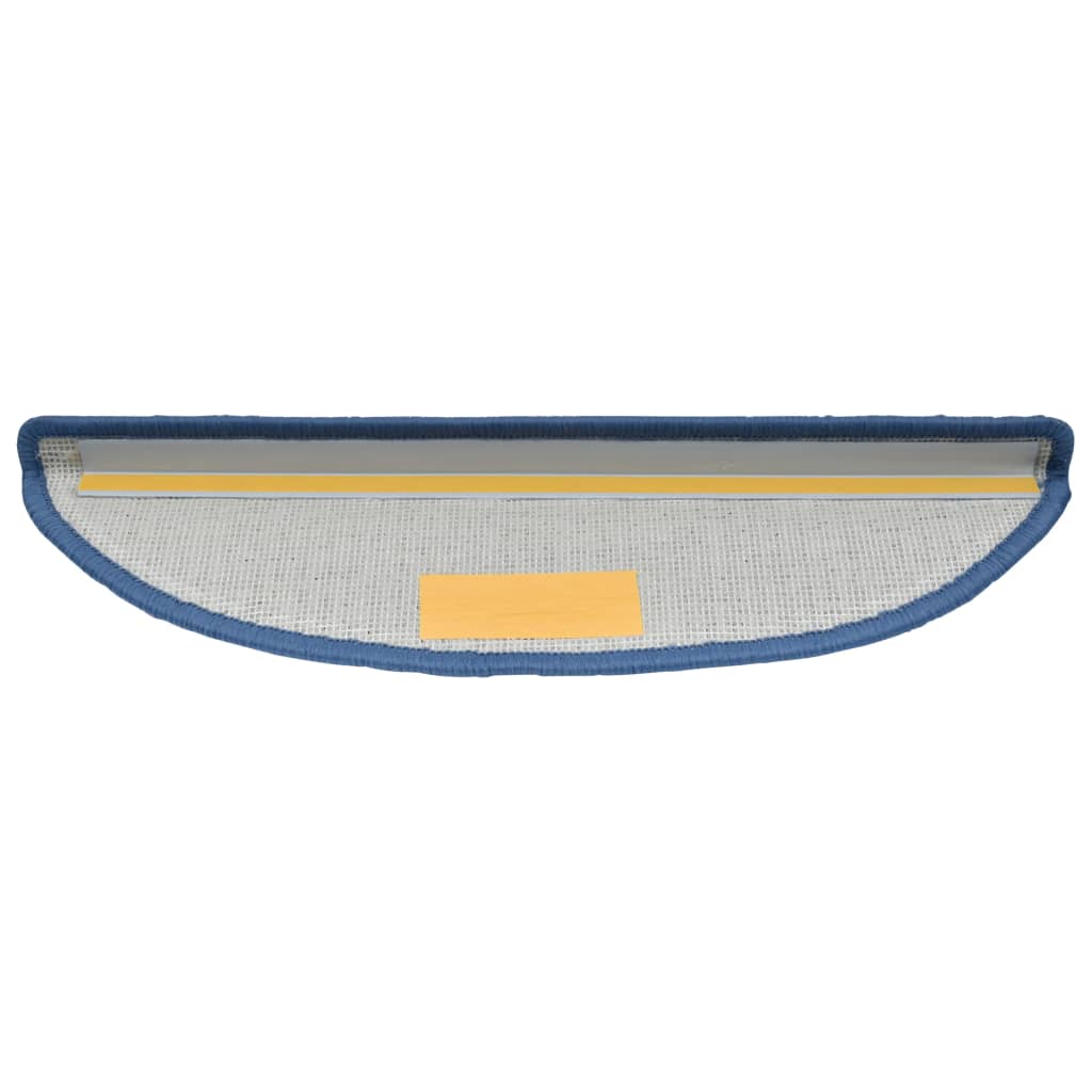 Tappetini per scale 10 pz 56x17x3 cm blu semicircolari