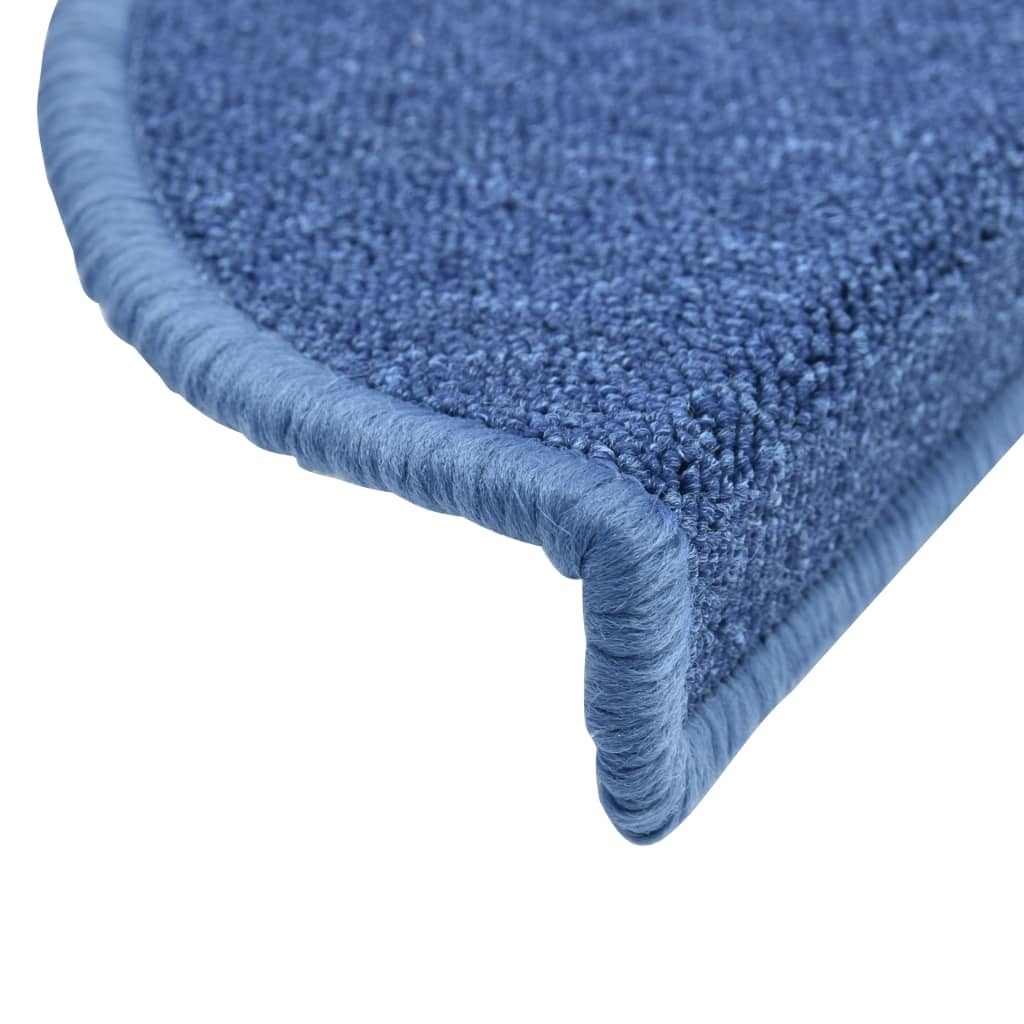 Tappetini per scale 10 pz 56x17x3 cm blu semicircolari