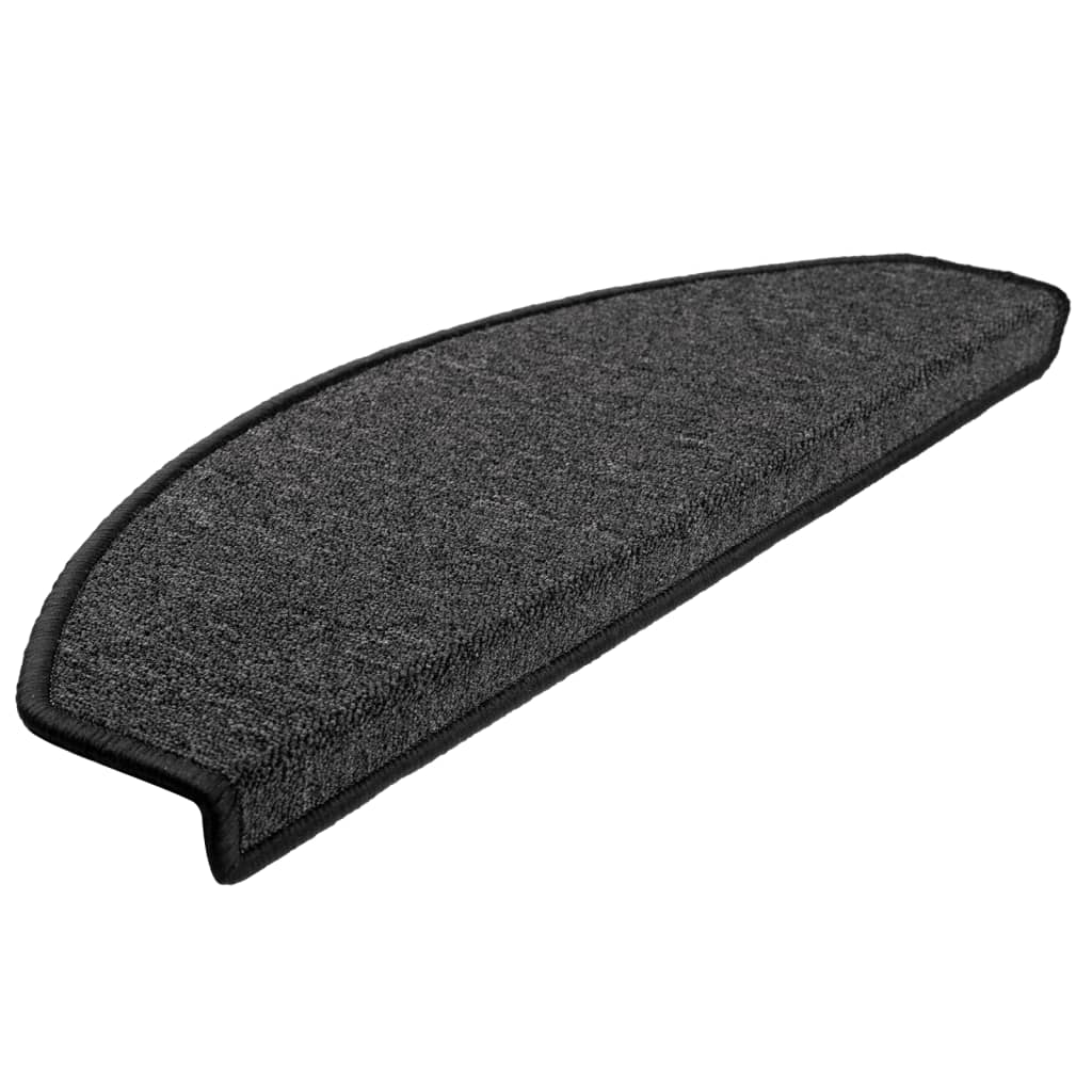 Tappetini per scale 10 pz 65 x 24 x 4 cm Non-Slip Antracite