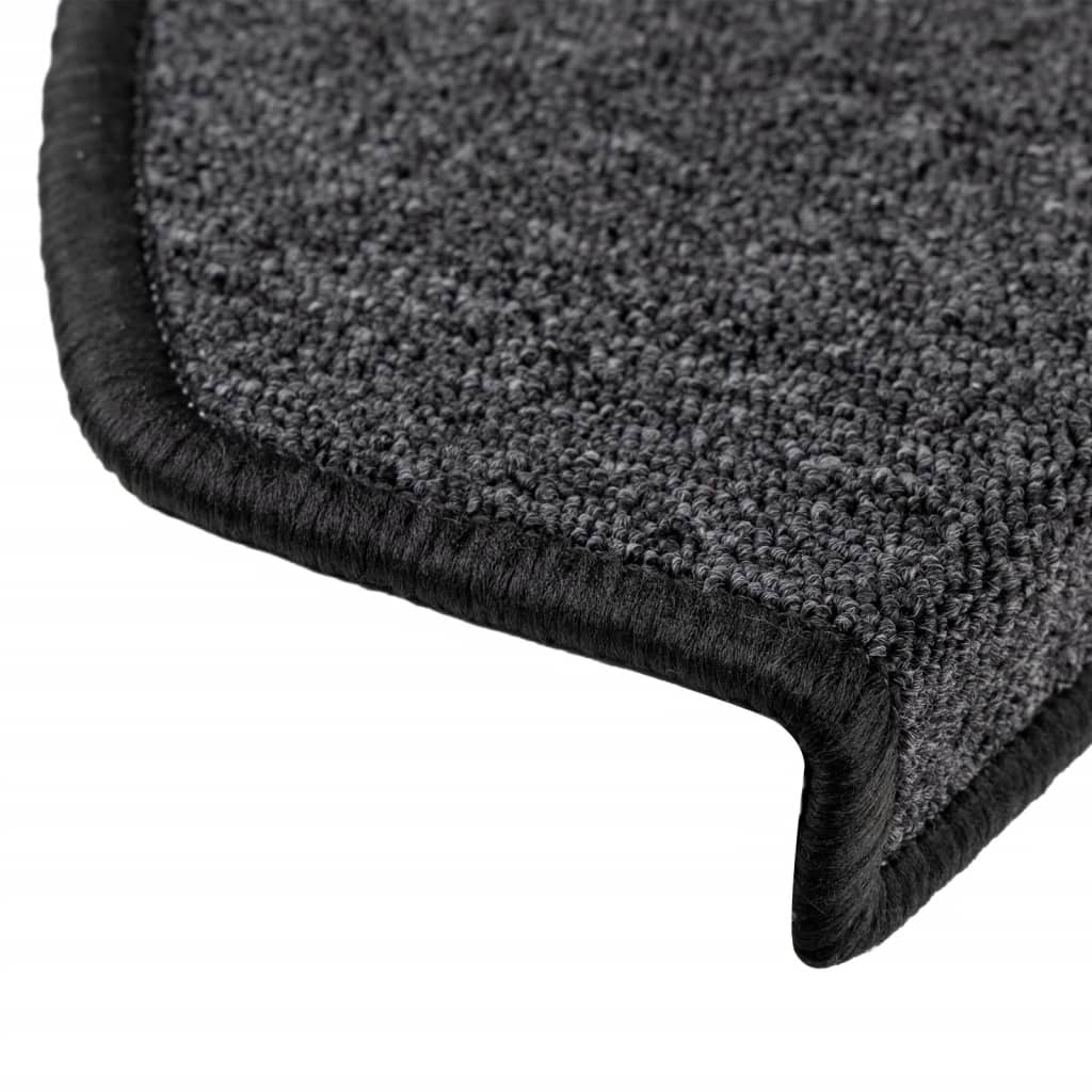Tappetini per scale 10 pz 65 x 24 x 4 cm Non-Slip Antracite